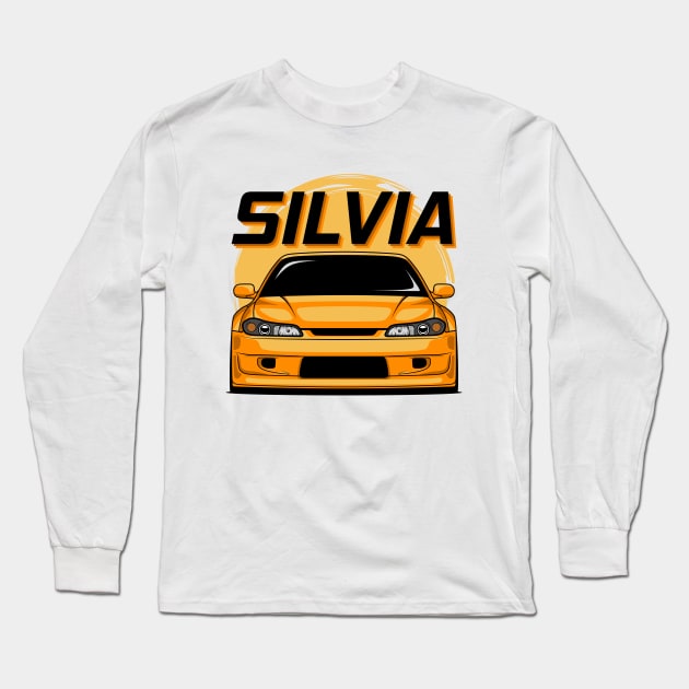 Silvia S15 Orange Long Sleeve T-Shirt by GoldenTuners